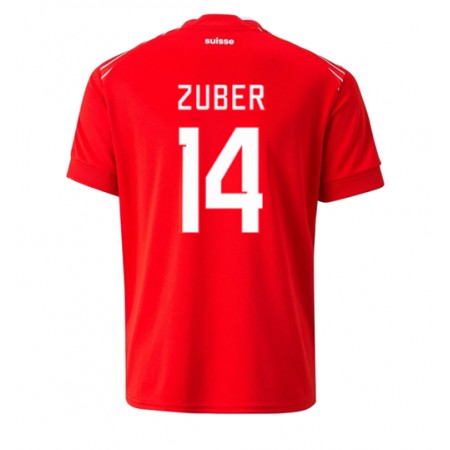 Zwitserland Steven Zuber 14 Thuisshirt WK voetbal 2022